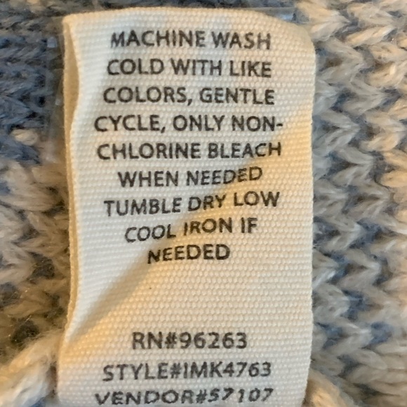 GILDED INTENT PULLED STITCH CREAM/BLUE CARDIGAN SWEATER. WOMEN’S SIZE  MEDIUM - Picture 5 of 12